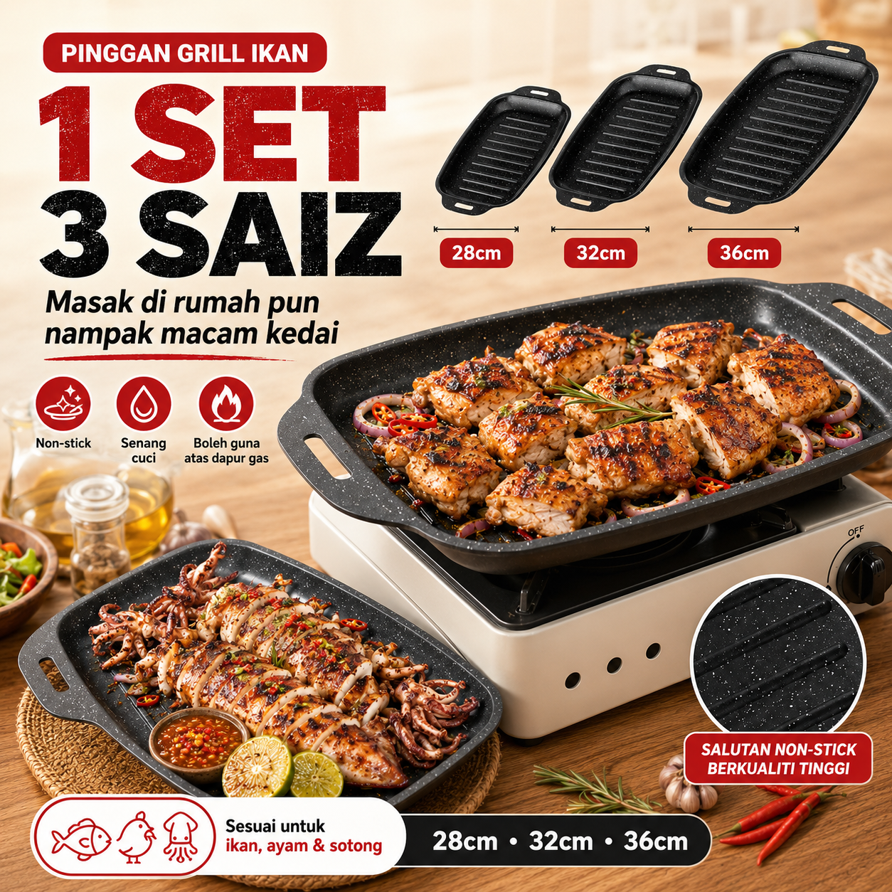 Grill Pan Set Japan