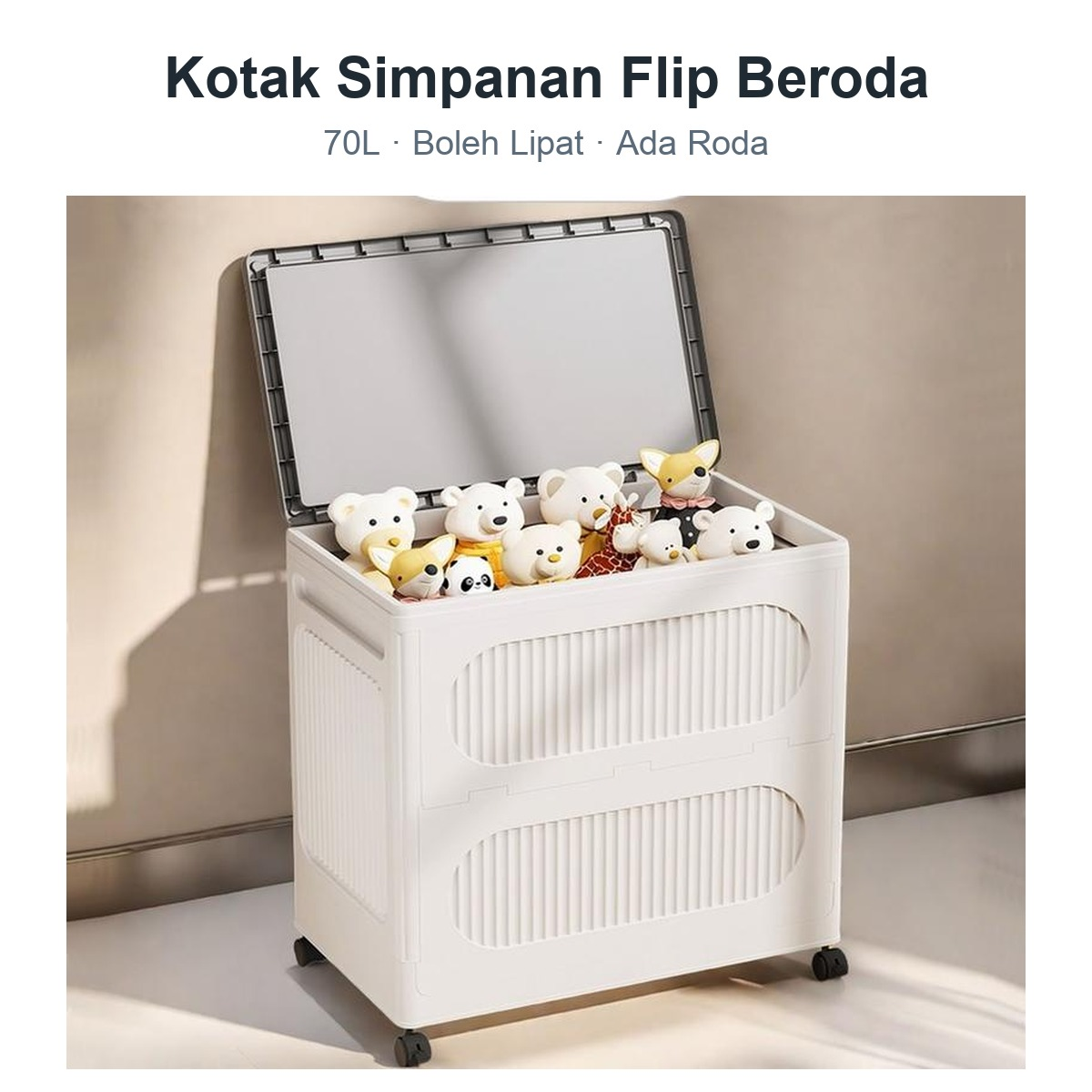 Kotak Simpanan Flip Beroda