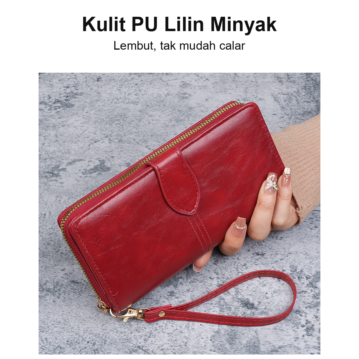 Kulit PU lilin minyak