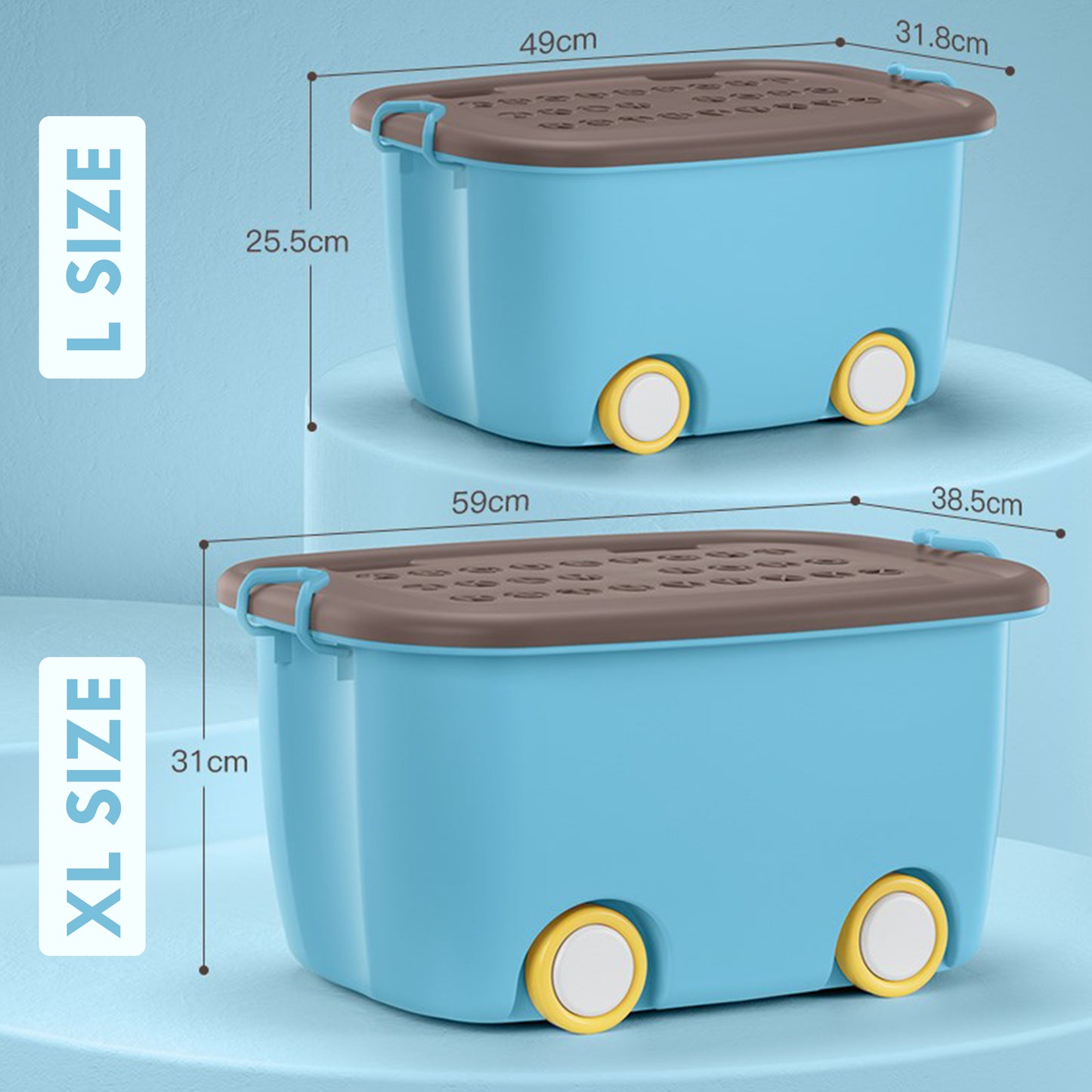 Kotak Simpan Mainan Beroda (Sangat Besar XL) 40% Promosi