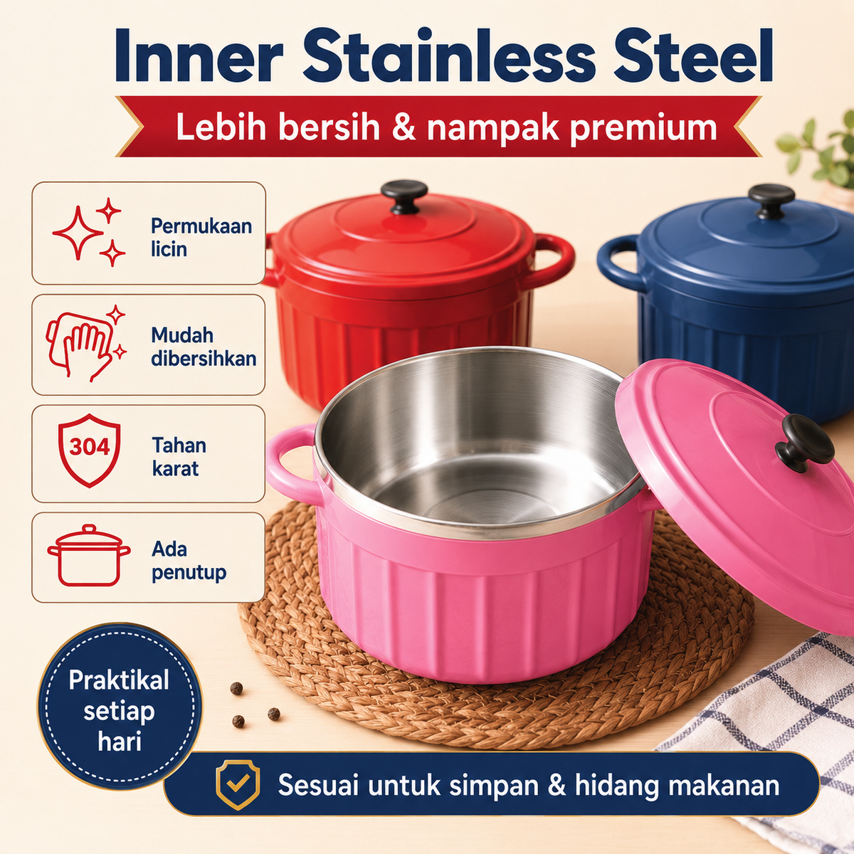 Bekas Makan (3 pcs Set) (Premium)