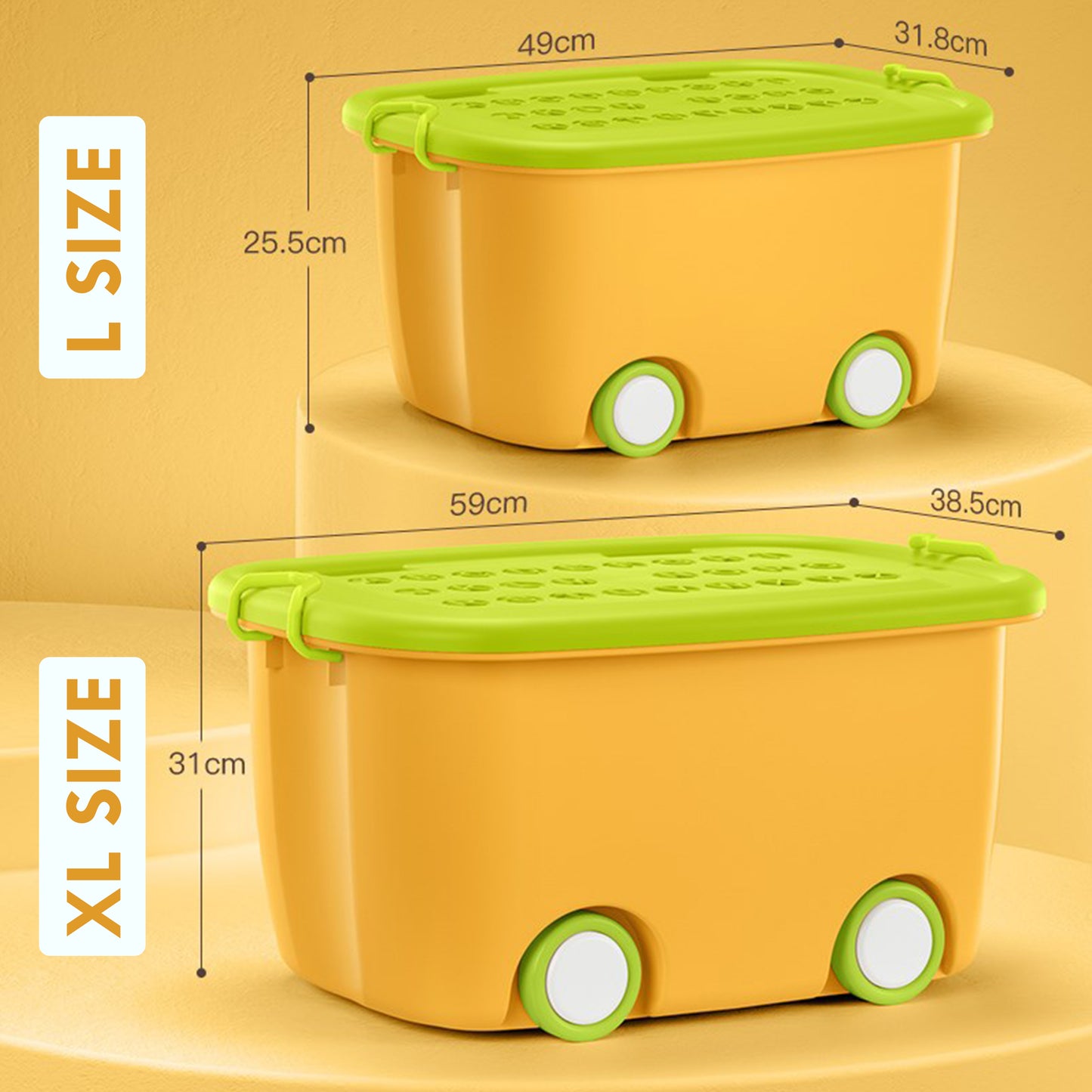 Kotak Simpan Mainan Beroda (Sangat Besar XL) 40% Promosi