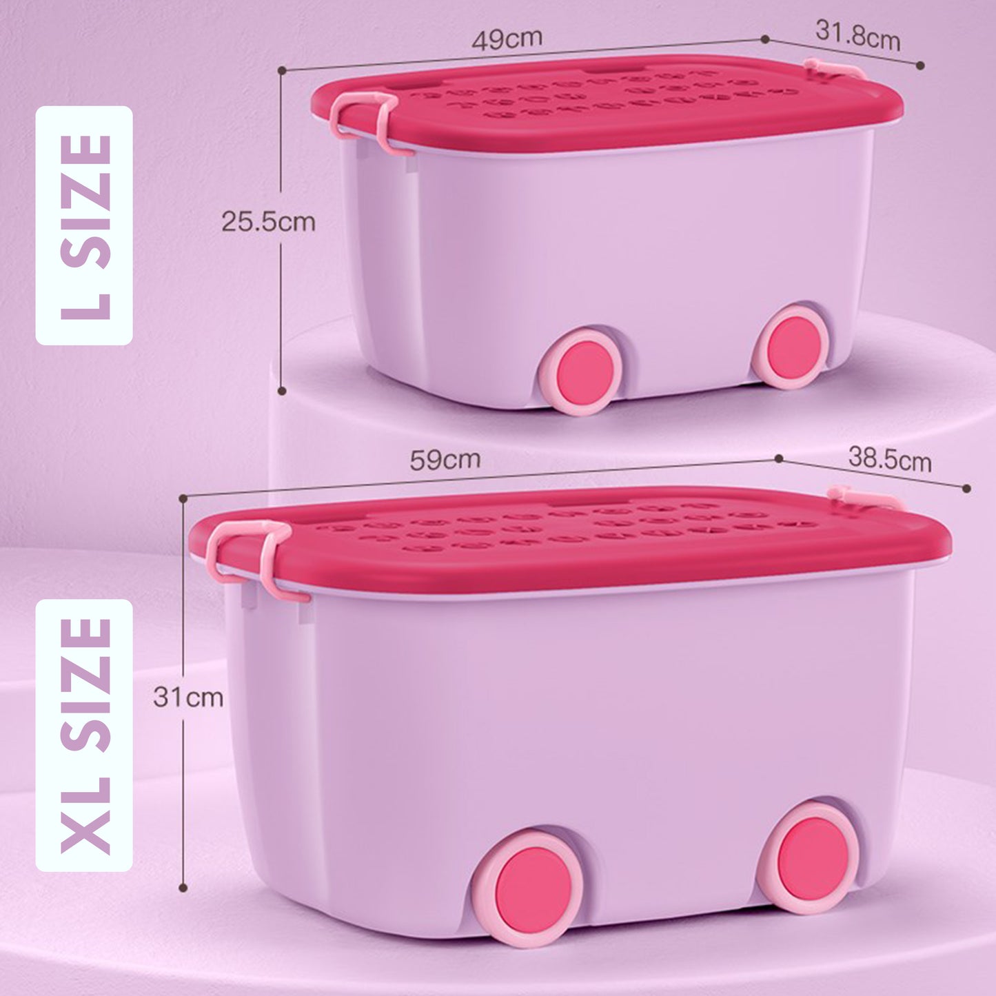 Kotak Simpan Mainan Beroda (Sangat Besar XL) 40% Promosi