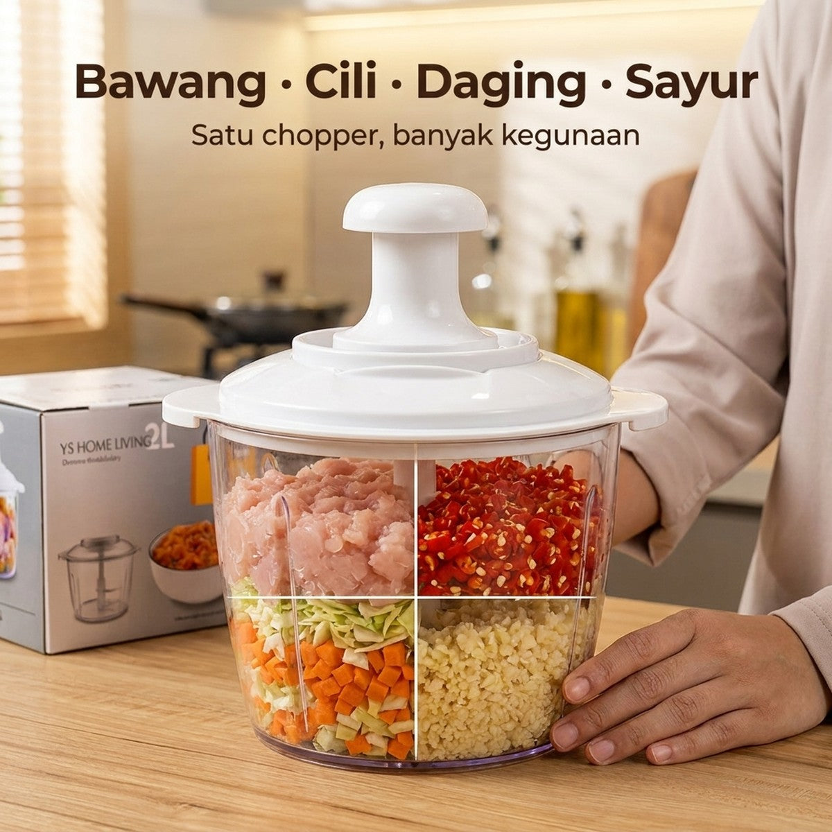 Bawang · Cili · Daging · Sayur