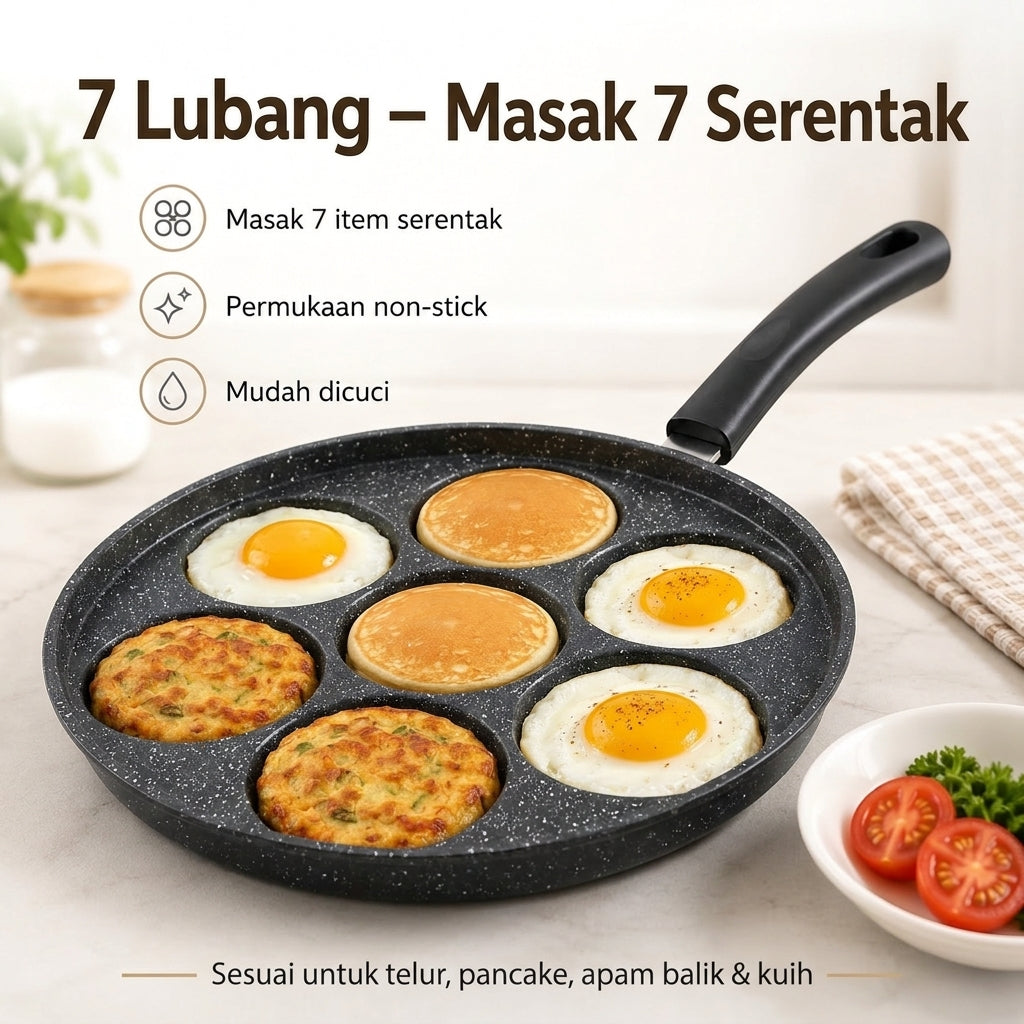 Kuali Non-Stick 7 Lubang