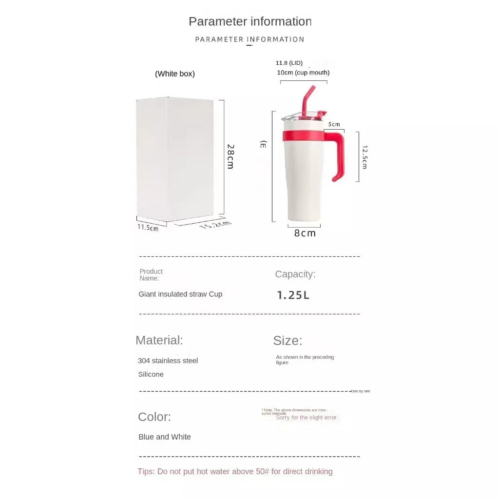 SUS 304 Tumbler Dengan Pemegang (FREE Straw + Sticker Comel)