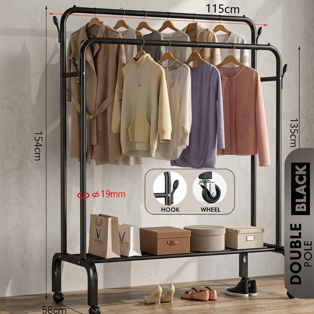 Rak Baju Double Pole