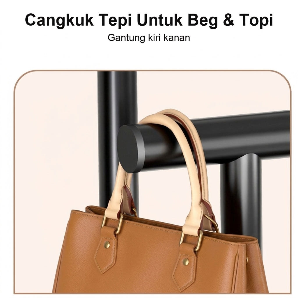 Cangkuk tepi untuk beg dan topi