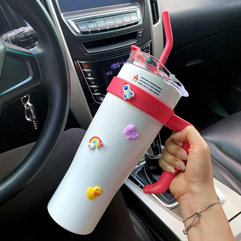 SUS 304 Tumbler Dengan Pemegang (FREE Straw + Sticker Comel)