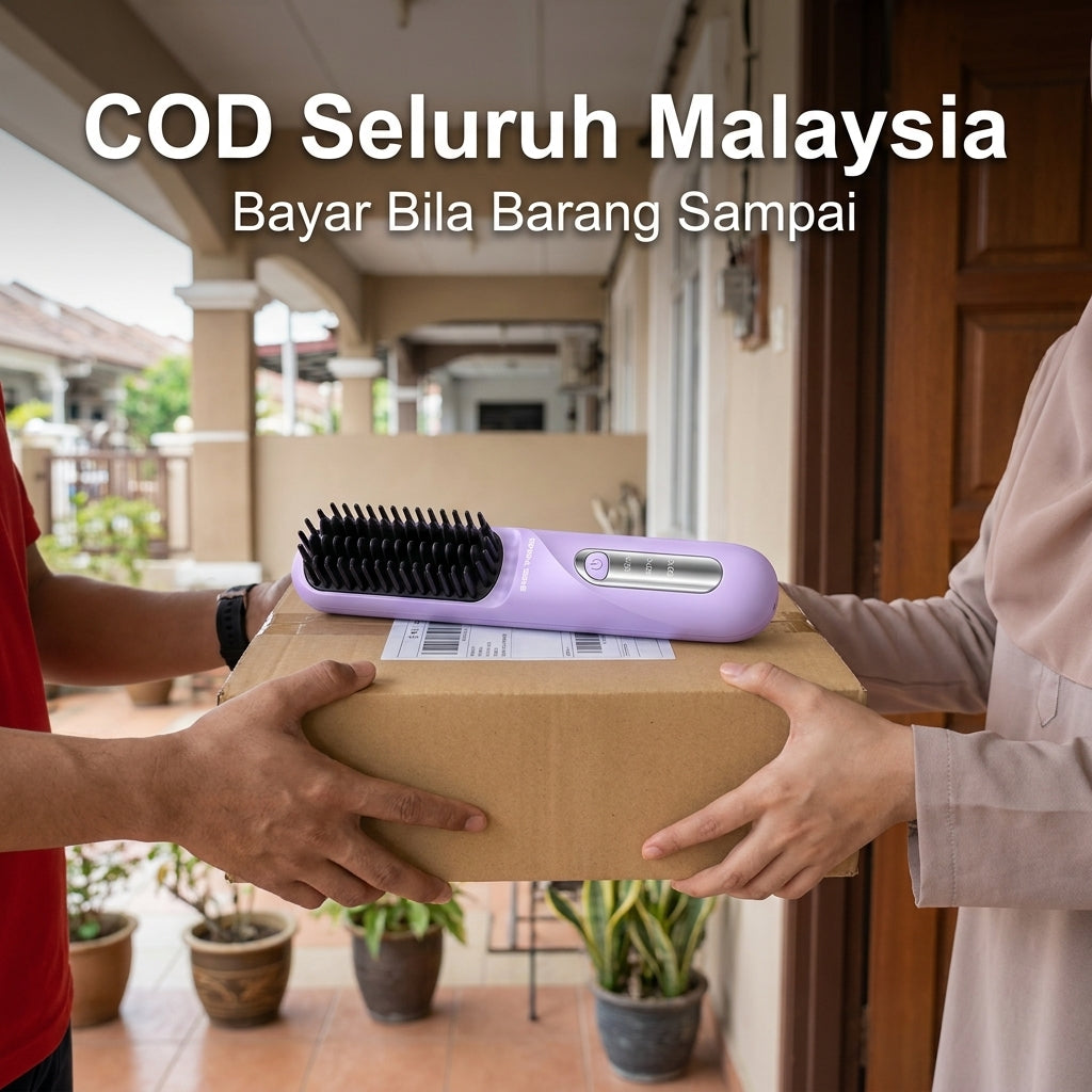 Sikat Pelurus Rambut Wireless Swiss Thomas (Cas Type-C, 3 Tahap Suhu)