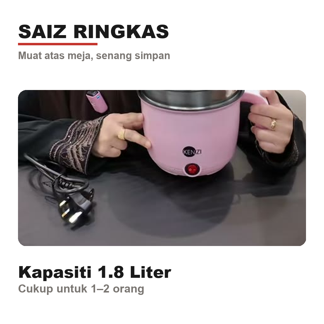 Saiz ringkas 1.8 liter muat atas meja