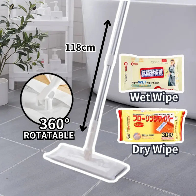 Mop Tisu Lantai 2in1 (Free Wet and Dry Wipes)