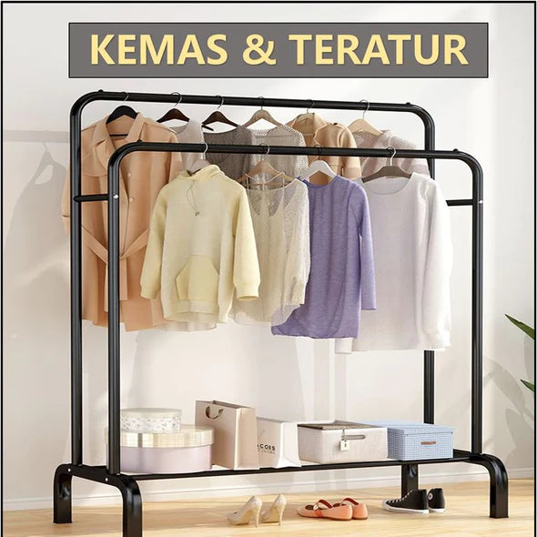 Rak Baju Double Pole